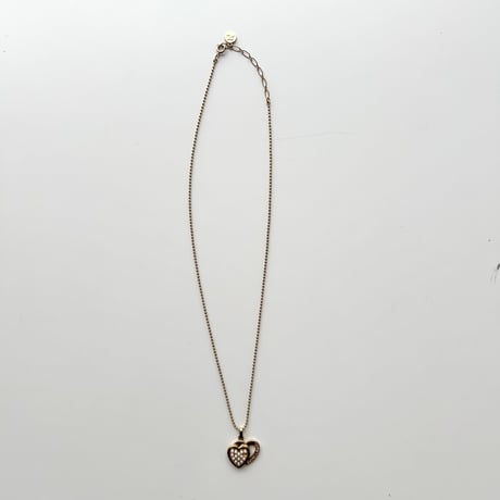 courreges gold heart pearl necklace
