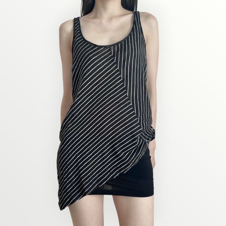ARMANI striped asymmetry tunic