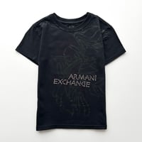 ARMANI black rhinestone printed T-shirts