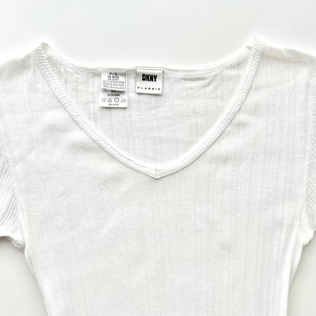 DKNY white rib T-shirts