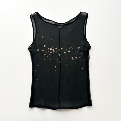 made in Italy / sheer sequins tank top