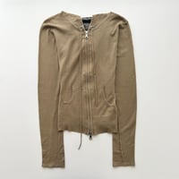 GUESS khaki piping dual zip hoodie