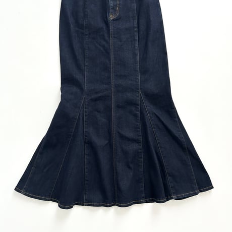 indigo denim mermaid skirt