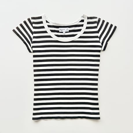 agnes b. black×white striped T-shirts