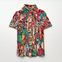 multi color paint short sleeve shirt