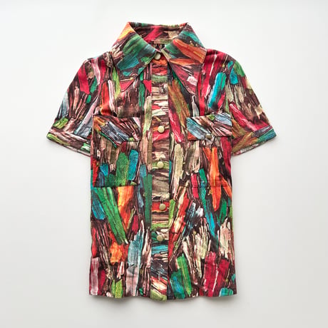 multi color paint short sleeve shirt
