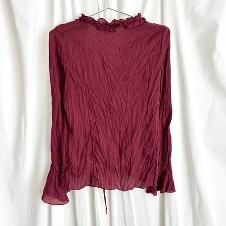 bordeaux frill designed blouse shirt