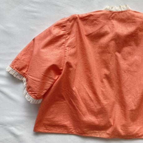 salmon pink lace designed cardigan