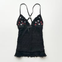 black rhinestone tulle camisole