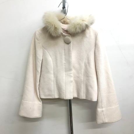 white fur short length coat