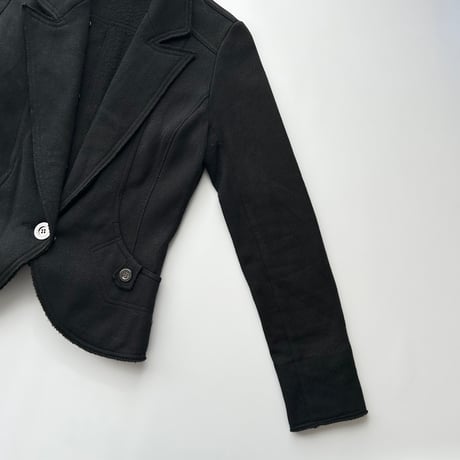 black lame sweat jacket