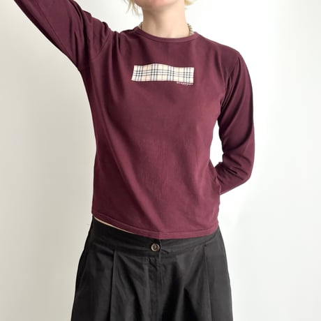 Burberry red brown logo printed tops