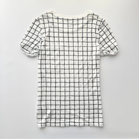ARMANI white×black plaid T-shirt