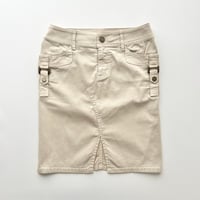light beige belt tight skirt