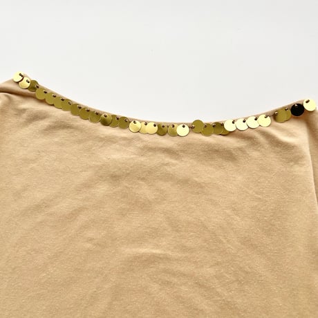 DKNY beige sequins designed half sleeve tops