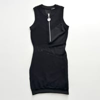 DIESEL black half zip mesh knit dress