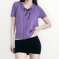 courreges purple knit designed tops