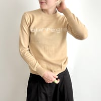 courreges beige×white logo knit