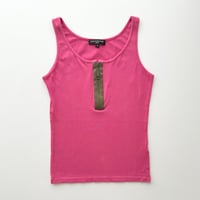 pink×khaki half zip tank top