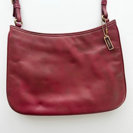 coach red leather shoulder bag