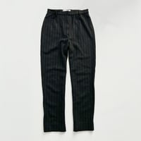 MaxMara gray×white striped wool pants