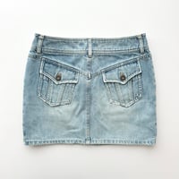 pocket designed denim mini skirt