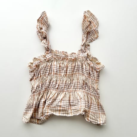 brown plaid frill camisole