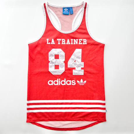 adidas red×white logo tank top