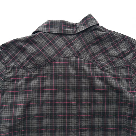 DIESEL black×red plaid cotton shirt