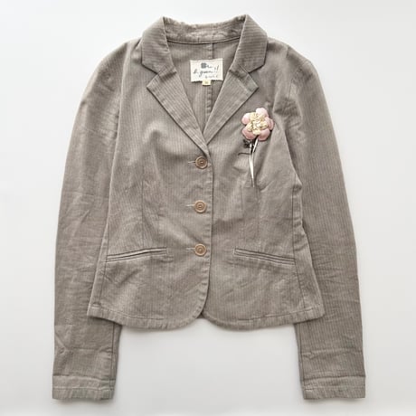 agnes b. beige herringbone jacket