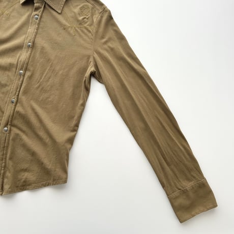 DIESEL khaki embroidery shirt