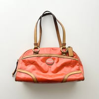 coach orange enamel leather shoulder bag