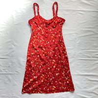 designed red flower one-piece