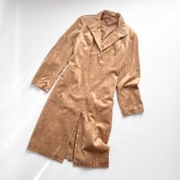pink brown velours long coat