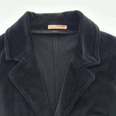 black shell button velours jacket