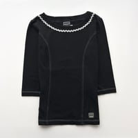 VERSACE black×white stitch tops