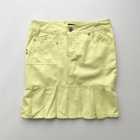VERSACE yellow zip pleats tight skirt