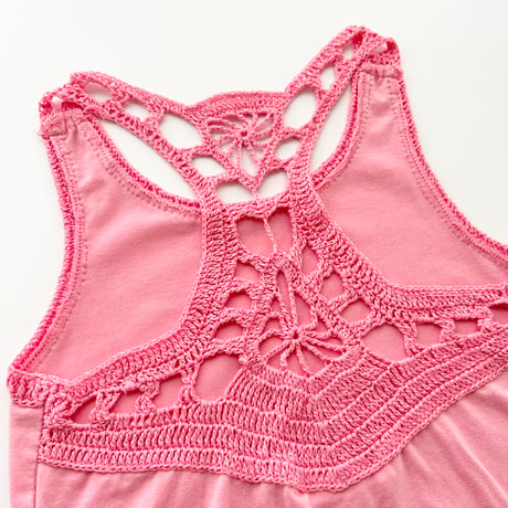 pink back crochet tank top