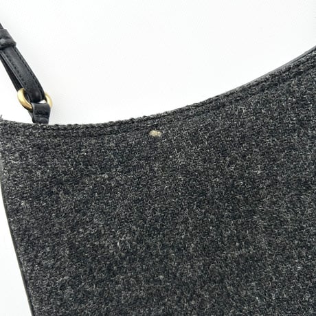 coach dark gray tweed shoulder bag