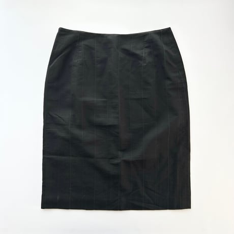VERSACE black striped slit middle skirt