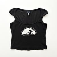ARMANI black printed sleeveless tops