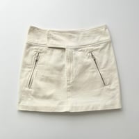 ivory zip designed mini skirt