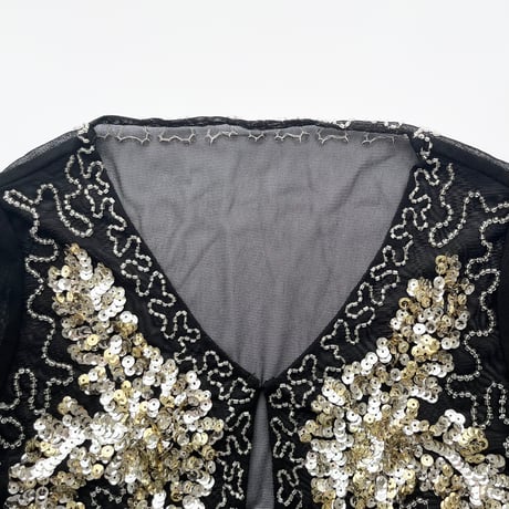black bijou see-through cardigan
