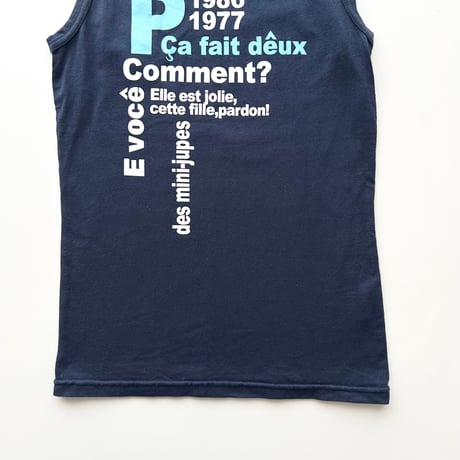 navy printed tank top