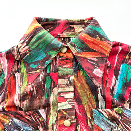 multi color paint short sleeve shirt