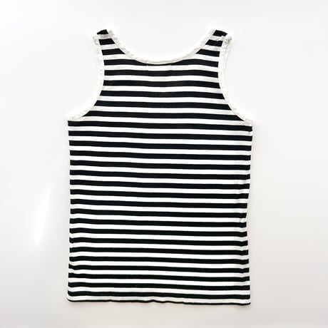 courreges white×black striped tank top