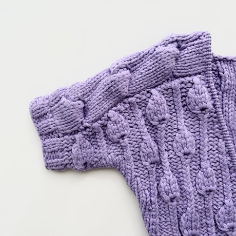 purple cable knit cropped cardigan