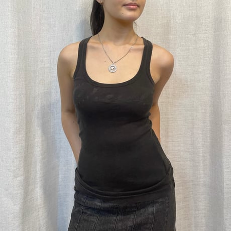 DIESEL black logo designed tank top