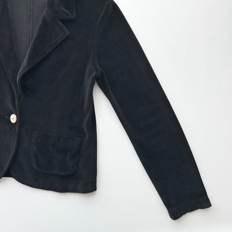 black shell button velours jacket