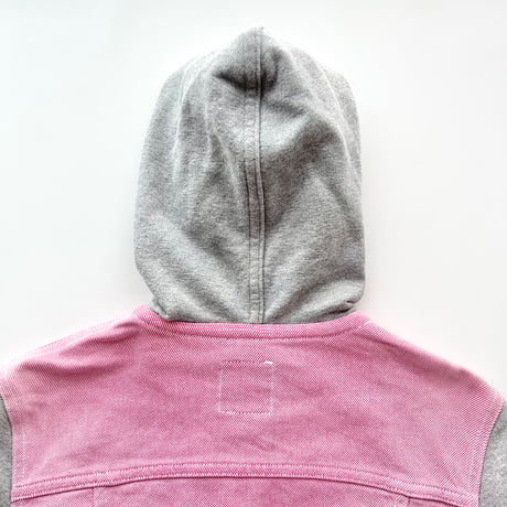 MOSCHINO pink denim lame hoodie jacket